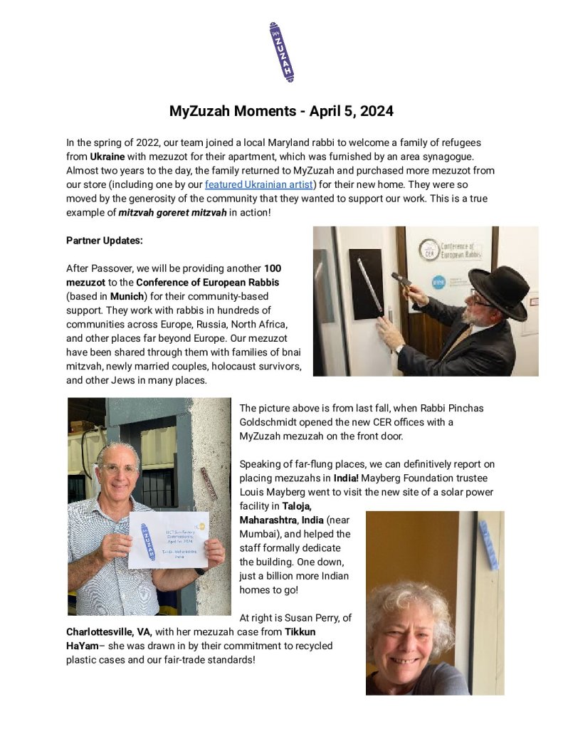 thumbnail of MyZuzah Moments – April 5, 2024